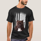 Pitbull Hond Amerikaanse vlag Pitbull Terrier Hond T-shirt (Voorkant)