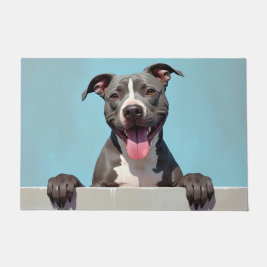 Pitbull Hond deurmat Kunst (Voorkant)