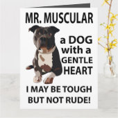 Pitbull Hond Dier Groet Kaart (Gele Bloem)