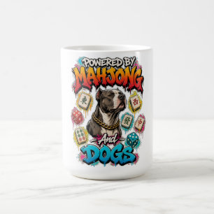 Pitbull-hond en Mahjong-tegels Street Art Koffiemok
