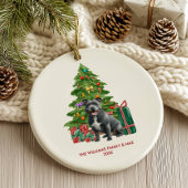 Pitbull hond gepersonaliseerde kerst keramisch ornament