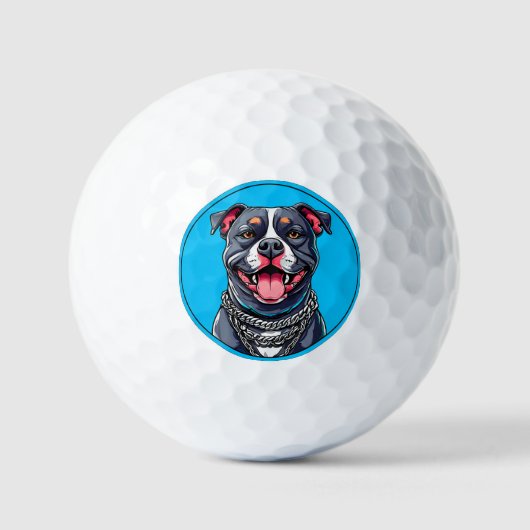 Pitbull hond golfballen (Voorkant)
