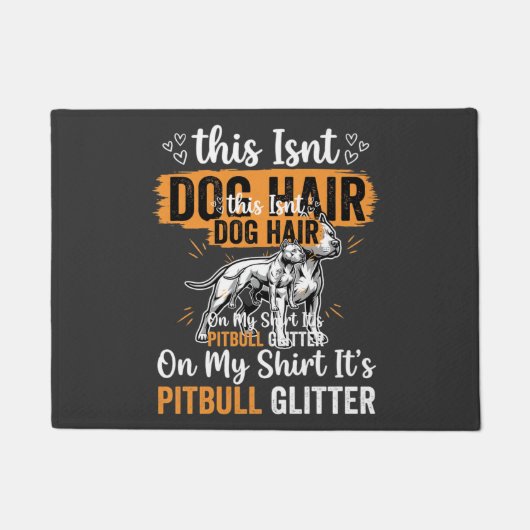 Pitbull-hond Haar Glitter Grappige Hond Deurmat (Voorkant)