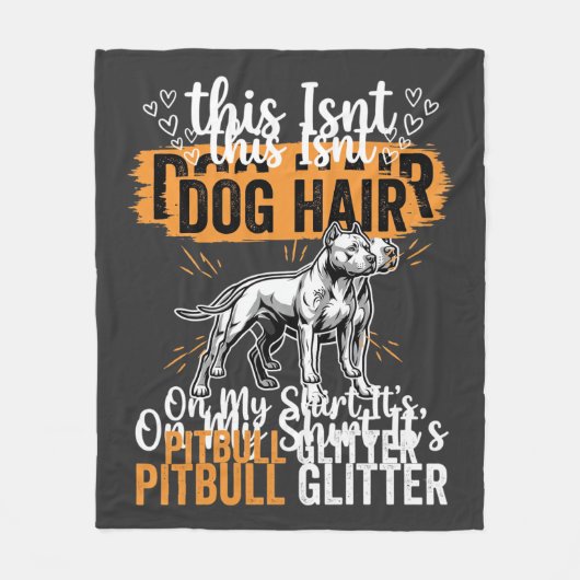 Pitbull-hond Haar Glitter Grappige Hond Fleece Deken (Voorkant)