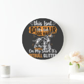 Pitbull Hond Haar Glitter Grappige Hond Grote Klok (Huis)