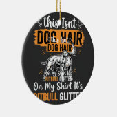 Pitbull-hond Haar Glitter Grappige Hond Keramisch Ornament (Rechts)