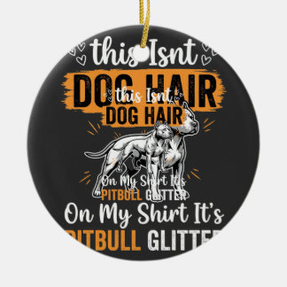 Pitbull-hond Haar Glitter Grappige Hond Keramisch Ornament