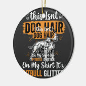 Pitbull-hond Haar Glitter Grappige Hond Keramisch Ornament (Links)