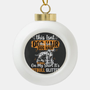 Pitbull-hond Haar Glitter Grappige Hond Keramische Bal Ornament