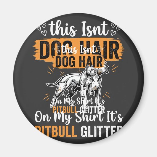 Pitbull-hond Haar Glitter Grappige Hond Magneet (Voorkant)