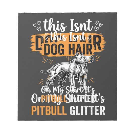 Pitbull-hond Haar Glitter Grappige Hond Notitieblok (Voorkant)