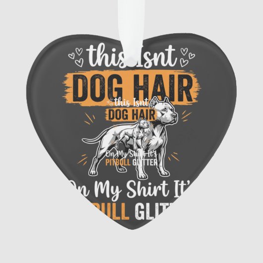 Pitbull-hond Haar Glitter Grappige Hond Ornament (voorkant)