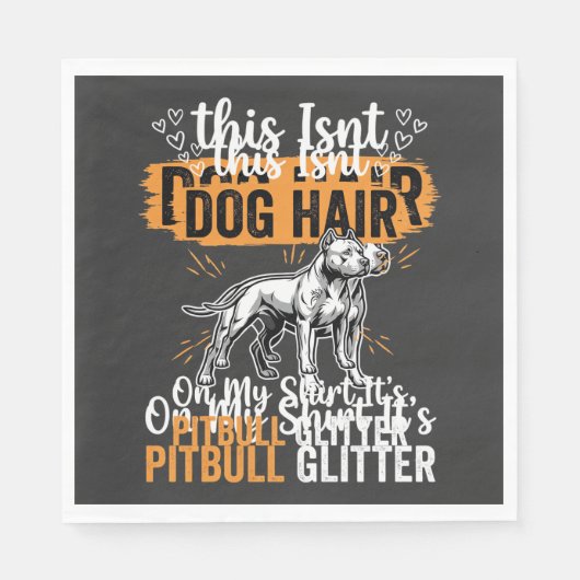 Pitbull-hond Haar Glitter Grappige Hond Servet (Voorkant)