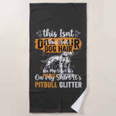Pitbull-hond Haar Glitter Grappige Hond Strandlaken (Voorkant)
