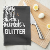 Pitbull-hond Haar Glitter Grappige Hond Theedoek (Quarter Fold)