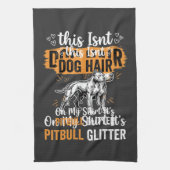 Pitbull-hond Haar Glitter Grappige Hond Theedoek (Verticaal)
