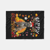 Pitbull Hond Halloween Kersthond Happy Hallotha Fleece Deken (Voorkant (Horizontaal))