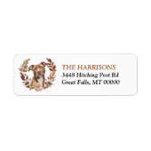 Pitbull Hond Herfst krans Etiket (Voorkant)