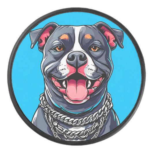 Pitbull hond hockey puck (Voorkant)