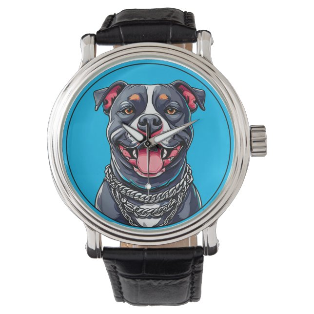 Pitbull hond horloge (Voorkant)