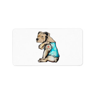 Pitbull-hond Ik hou van papa-tatoeage Grappige fam Etiket
