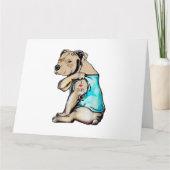 Pitbull-hond Ik hou van papa-tatoeage Grappige fam Kaart (Voorkant)