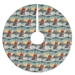 Pitbull Hond in Sneeuw Kerstmis Kerstboom Rok