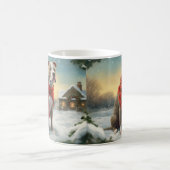 Pitbull Hond in Sneeuw Kerstmis Koffiemok (Center)