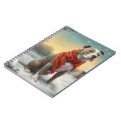 Pitbull Hond in Sneeuw Kerstmis Notitieboek (Linkerzijde)