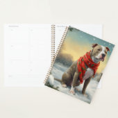 Pitbull Hond in Sneeuw Kerstmis Planner (Display)