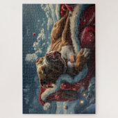 Pitbull Hond Kerst Feestelijk Legpuzzel (Verticaal)