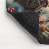 Pitbull Hond Kerst Feestelijk Muismat (Hoek)