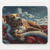 Pitbull Hond Kerst Feestelijk Muismat (Voorkant)