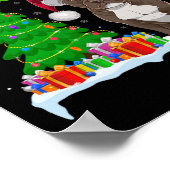 Pitbull Hond Kerstboom Lights Xmas Pitbull Hond Poster (Hoek)