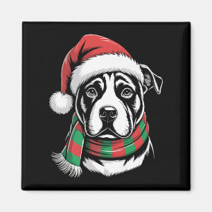 Pitbull Hond Kerstmis Santa Hoed Sjaal Kerst Costu Magneet
