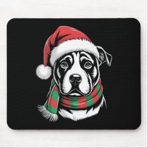 Pitbull Hond Kerstmis Santa Hoed Sjaal Kerst Costu Muismat