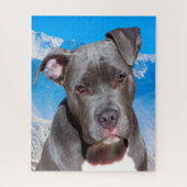 Pitbull-hond. Legpuzzel (Verticaal)