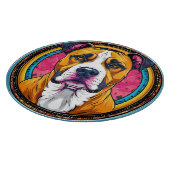🐶 Pitbull Hond Levendig Kunst Keuken Decoratie Snijplank (Hoek)