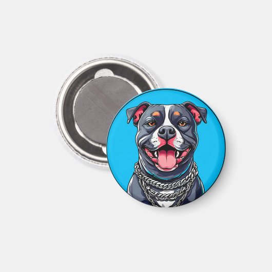Pitbull hond magneet (Voorkant / Achterkant)