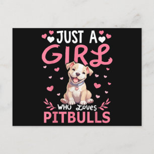 Pitbull Hond Meisjes Vrouwen Gewoon Een Meisje Die Feestdagenkaart