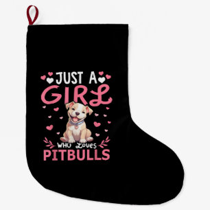 Pitbull Hond Meisjes Vrouwen Gewoon Een Meisje Die Grote Kerstsok