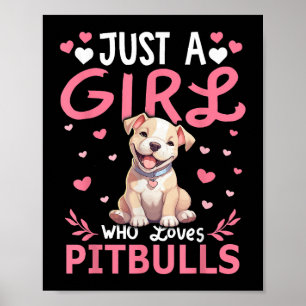 Pitbull Hond Meisjes Vrouwen Gewoon Een Meisje Die Poster