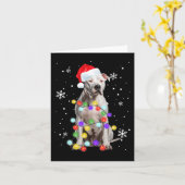 Pitbull Hond Merry Dogmas Santa Pitbull Kerst T Kaart (Gele Bloem)