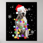 Pitbull Hond Merry Dogmas Santa Pitbull Kerst T Poster (Voorkant)