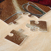 Pitbull-hond met kerstcadeaus bij de open haard legpuzzel (Zijkant)