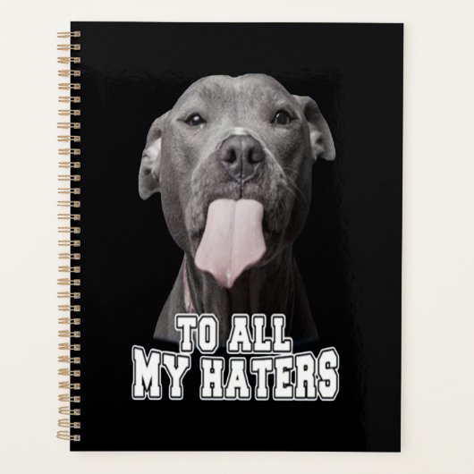 Pitbull-hond naar al mijn haten planner (Voorkant)