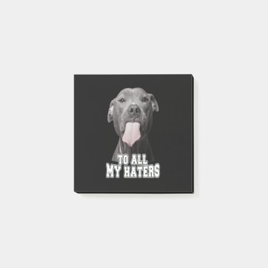 Pitbull-hond naar al mijn haten post-it® notes (Voorkant)