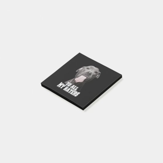 Pitbull-hond naar al mijn haten post-it® notes (Schuin)