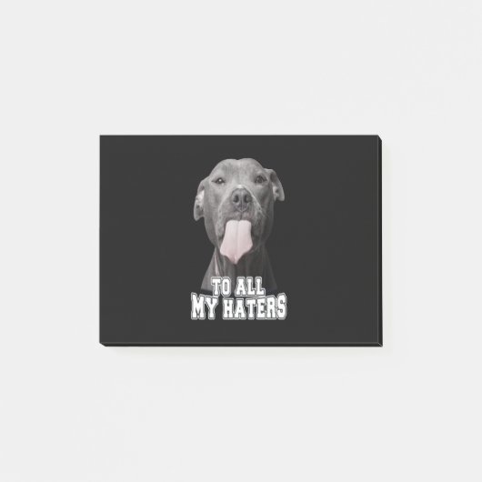 Pitbull-hond naar al mijn haten post-it® notes (Voorkant)