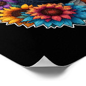 Pitbull hond omgeven door levendige zonnebloemen poster (Hoek)